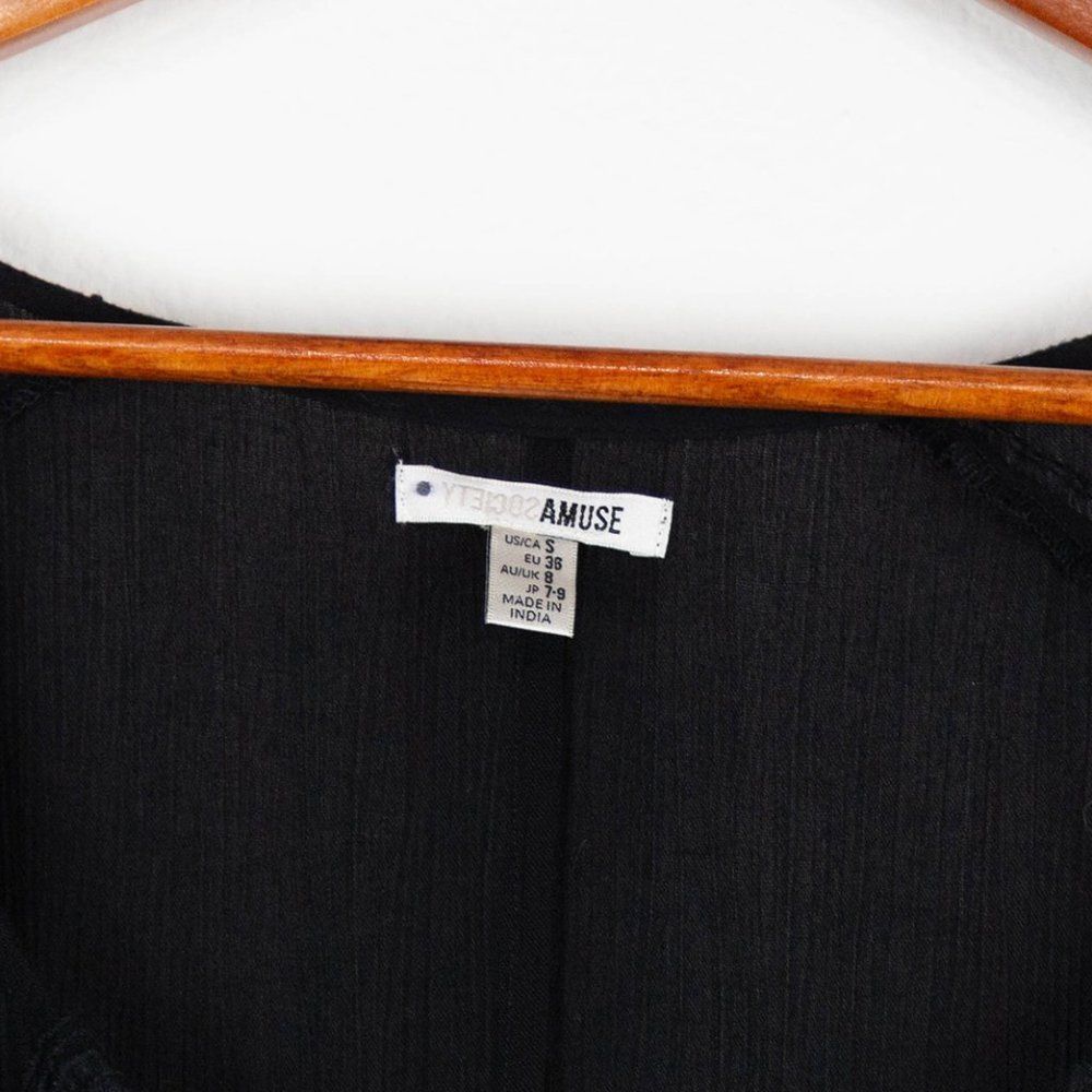 Society Amuse Black Blouse Lace Up Front NWT Small Plus Size Goth - Picture 3 of 7